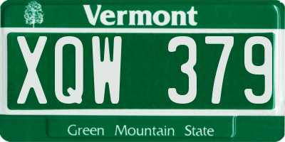 VT license plate XQW379
