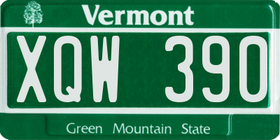 VT license plate XQW390