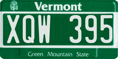 VT license plate XQW395