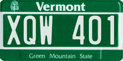 VT license plate XQW401