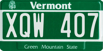 VT license plate XQW407