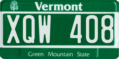 VT license plate XQW408