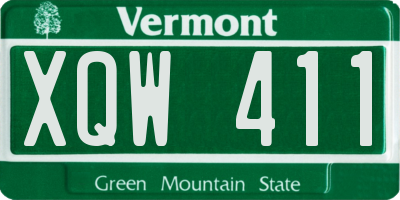 VT license plate XQW411