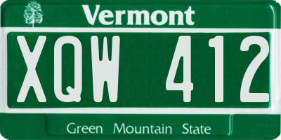 VT license plate XQW412
