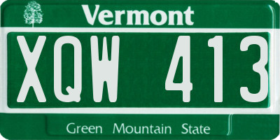 VT license plate XQW413