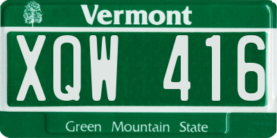 VT license plate XQW416