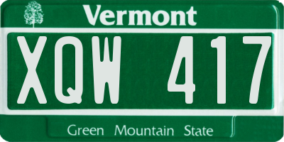 VT license plate XQW417