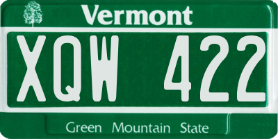 VT license plate XQW422