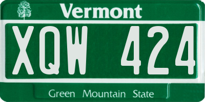 VT license plate XQW424
