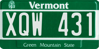 VT license plate XQW431