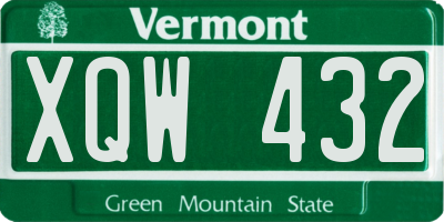 VT license plate XQW432