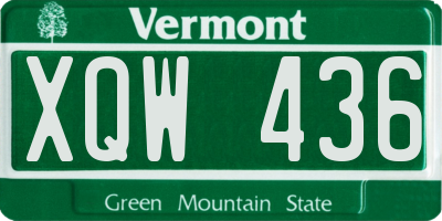 VT license plate XQW436