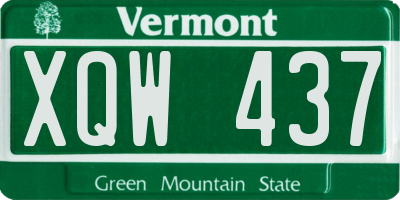 VT license plate XQW437