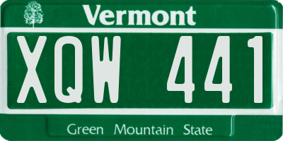 VT license plate XQW441