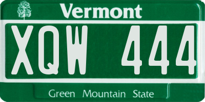 VT license plate XQW444