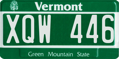 VT license plate XQW446