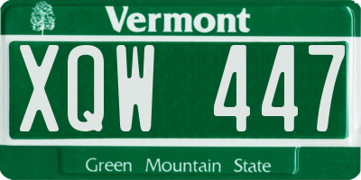 VT license plate XQW447