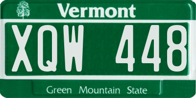 VT license plate XQW448