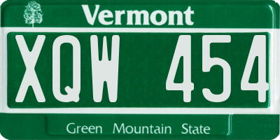 VT license plate XQW454