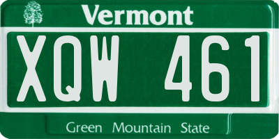 VT license plate XQW461