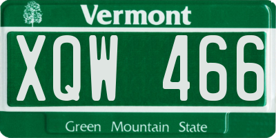 VT license plate XQW466