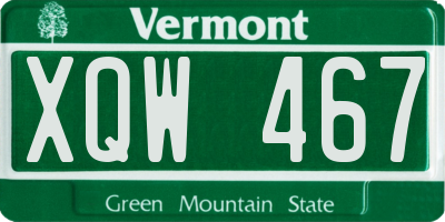 VT license plate XQW467