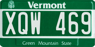 VT license plate XQW469