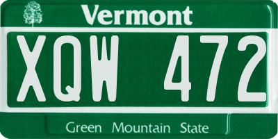 VT license plate XQW472