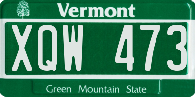 VT license plate XQW473