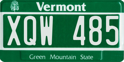 VT license plate XQW485