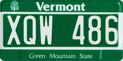 VT license plate XQW486
