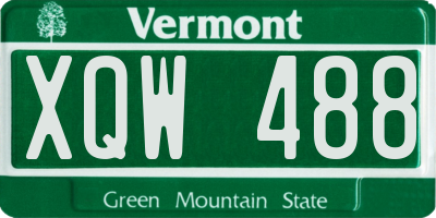 VT license plate XQW488