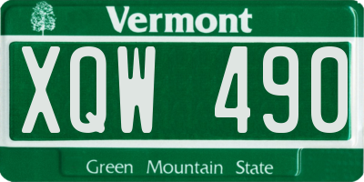 VT license plate XQW490