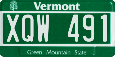 VT license plate XQW491