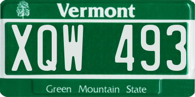 VT license plate XQW493