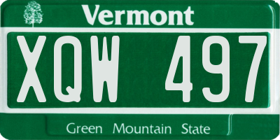 VT license plate XQW497