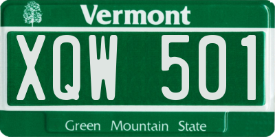 VT license plate XQW501