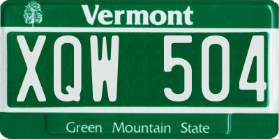 VT license plate XQW504