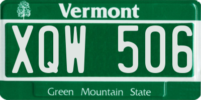 VT license plate XQW506