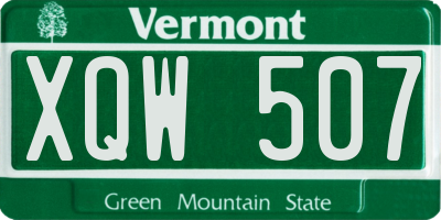 VT license plate XQW507