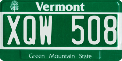 VT license plate XQW508