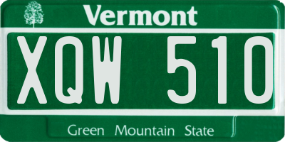 VT license plate XQW510