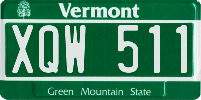 VT license plate XQW511