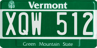 VT license plate XQW512