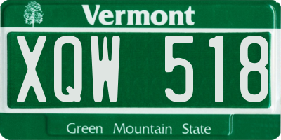 VT license plate XQW518