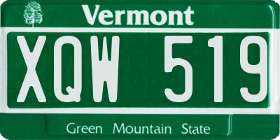 VT license plate XQW519