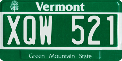 VT license plate XQW521