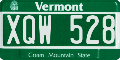VT license plate XQW528