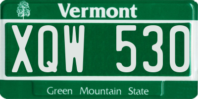 VT license plate XQW530