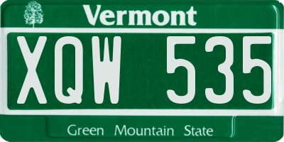 VT license plate XQW535